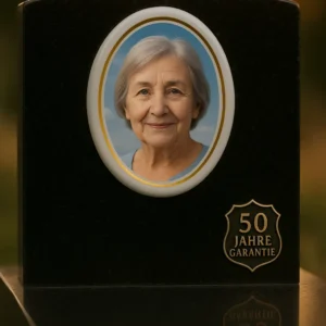 GRABBILD-PORZELLANBILD OVAL MIT GOLDRAND