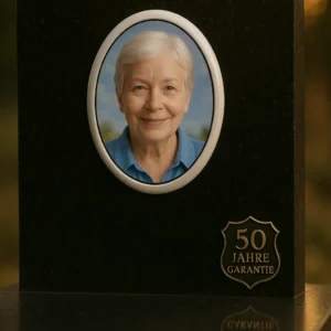 GRABBILD-PORZELLANBILD- OVAL MIT SILBERRAND