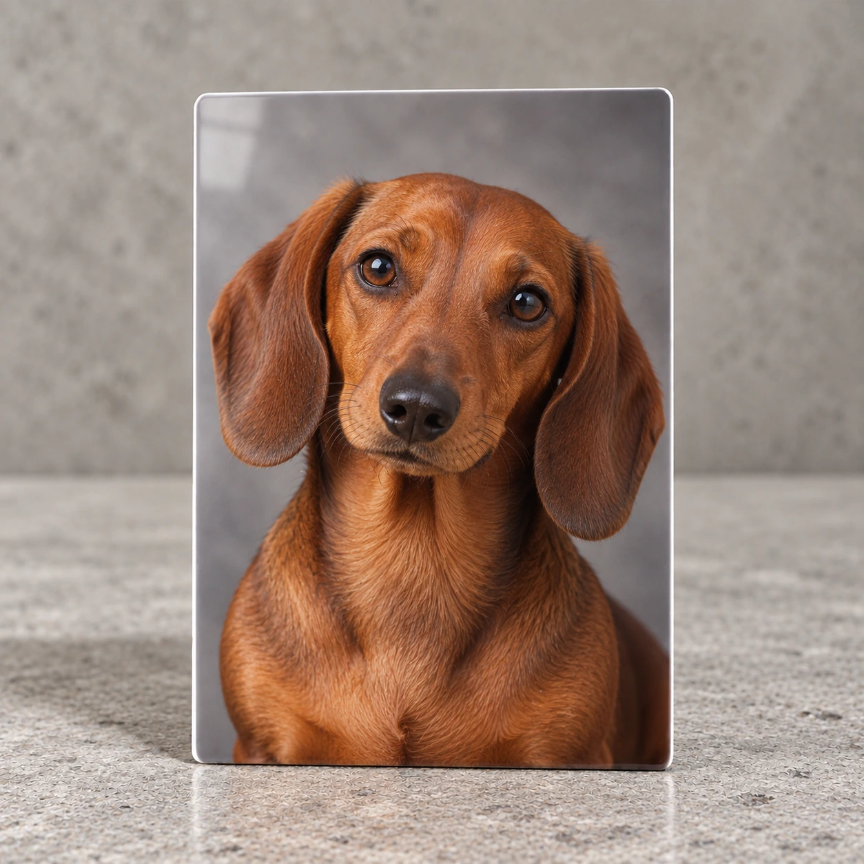 Fotoporzellan für Tiere Rechteck 1 mm – Emil, stehend