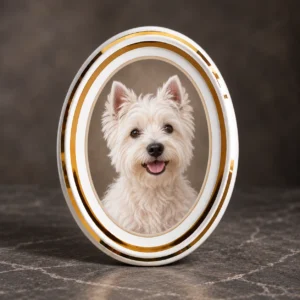 Fotoporzellan für Tiere Bohemia mit Goldrand – Max, stehend